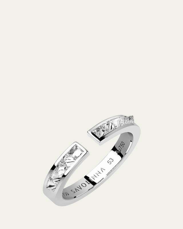 Be Spiked 18K White Gold Diamond Open Band Ring